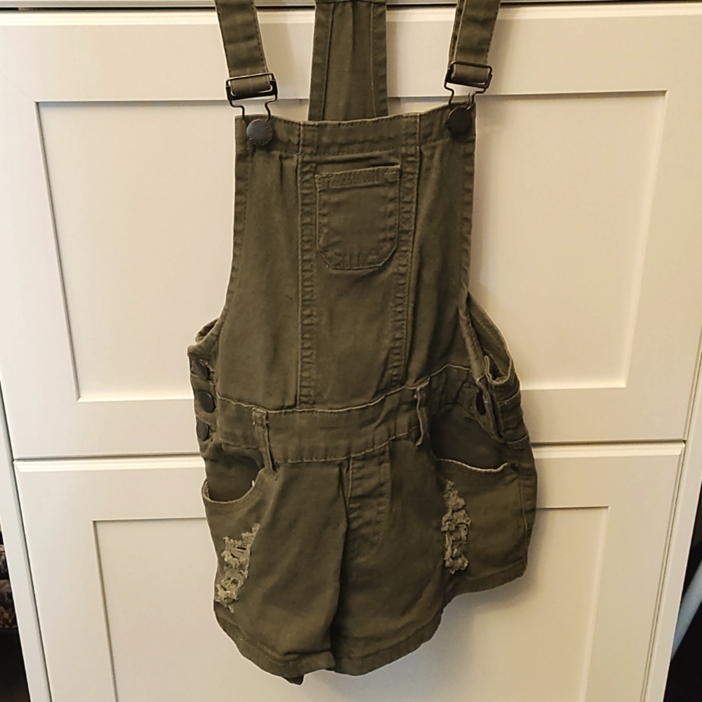 Green Overalls Shorts